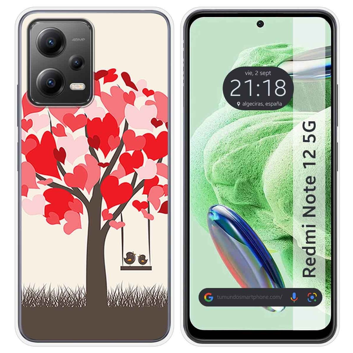 Funda Silicona compatible con Xiaomi Redmi Note 12 5G diseño Pajaritos Dibujos