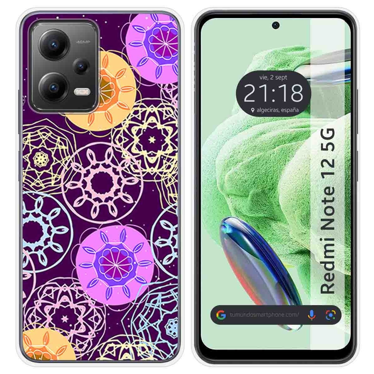 Funda Silicona compatible con Xiaomi Redmi Note 12 5G diseño Radial Dibujos