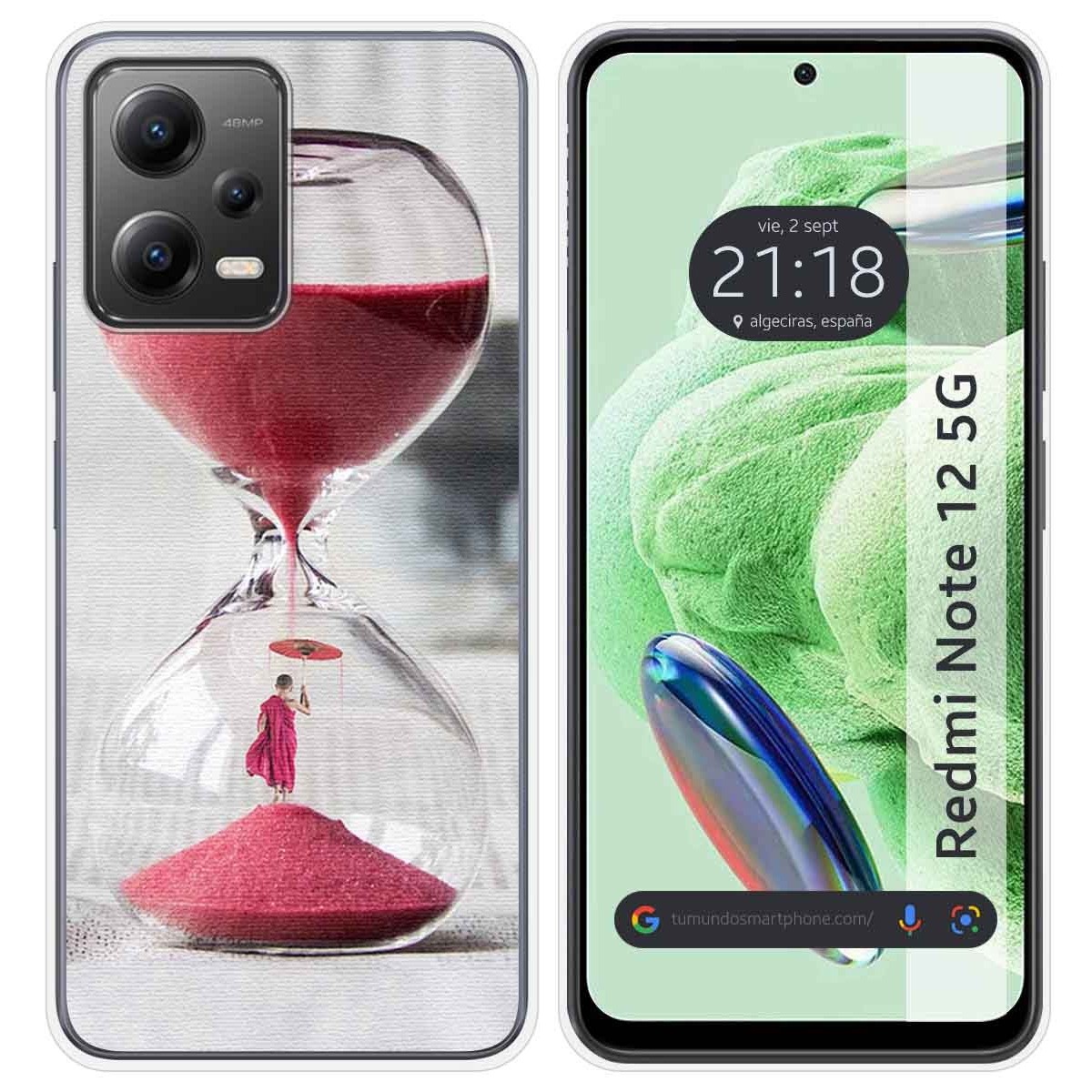 Funda Silicona compatible con Xiaomi Redmi Note 12 5G diseño Reloj Dibujos