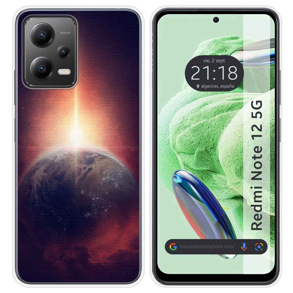 Funda Silicona compatible con Xiaomi Redmi Note 12 5G diseño Tierra Dibujos