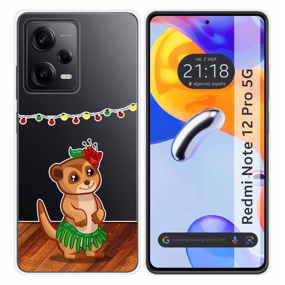 Funda Silicona Transparente compatible con Xiaomi Redmi Note 12 Pro 5G diseño Suricata Dibujos