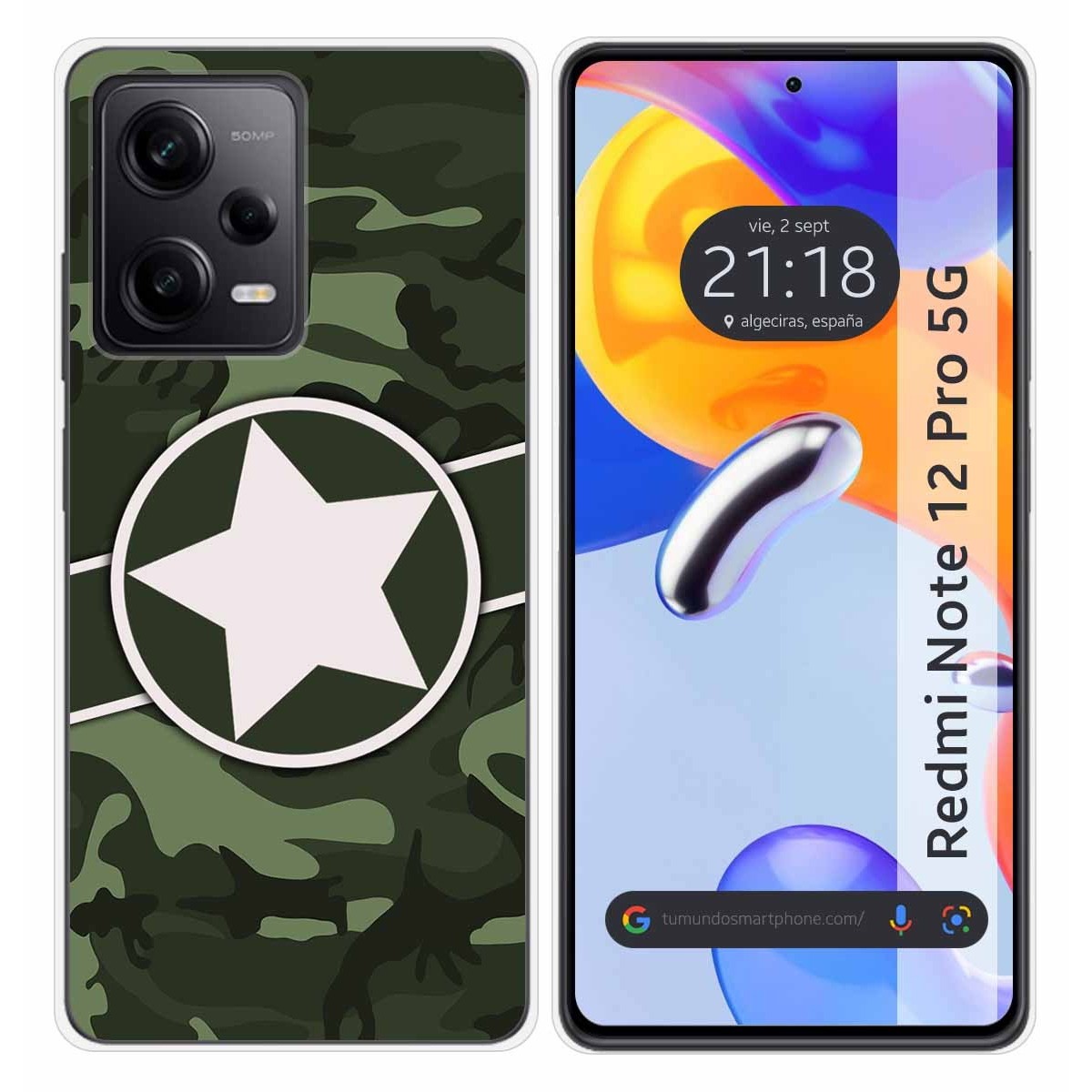 Funda Silicona compatible con Xiaomi Redmi Note 12 Pro 5G diseño Camuflaje 01 Dibujos