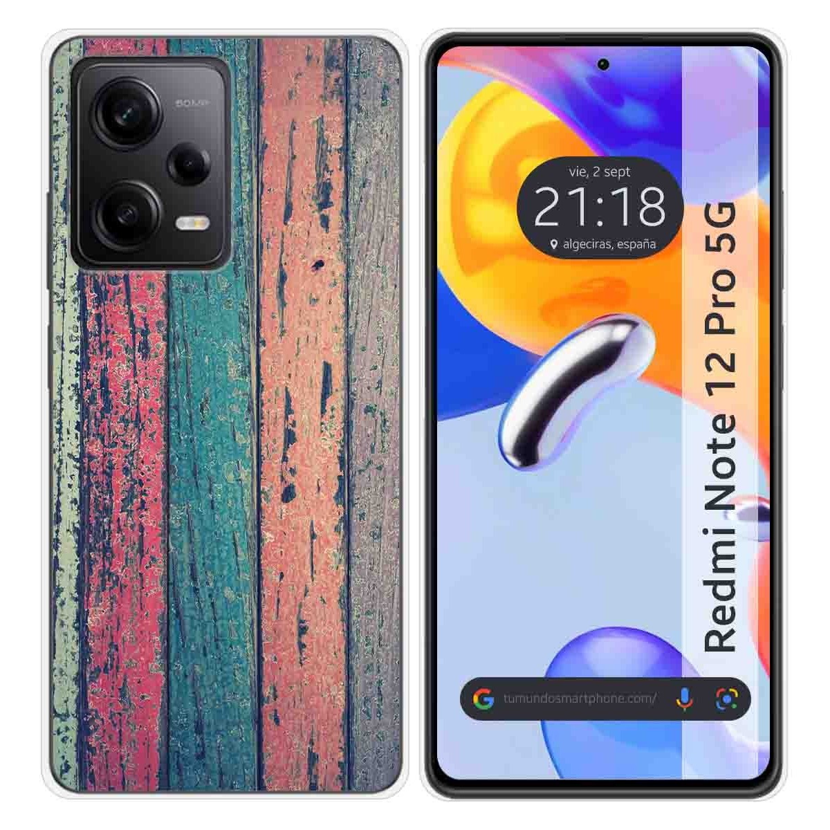 Funda Silicona compatible con Xiaomi Redmi Note 12 Pro 5G diseño Madera 10 Dibujos