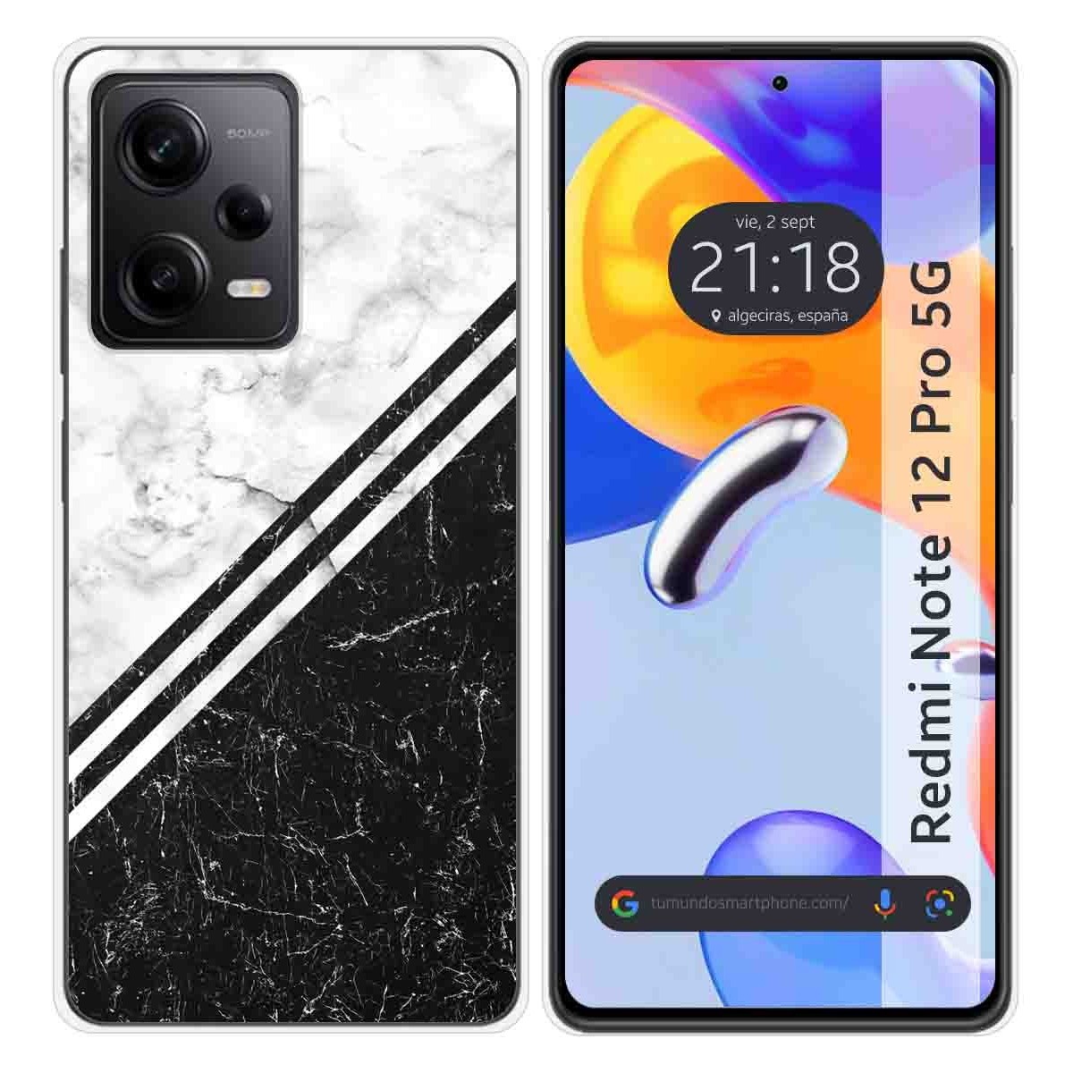 Funda Silicona compatible con Xiaomi Redmi Note 12 Pro 5G diseño Mármol 01 Dibujos