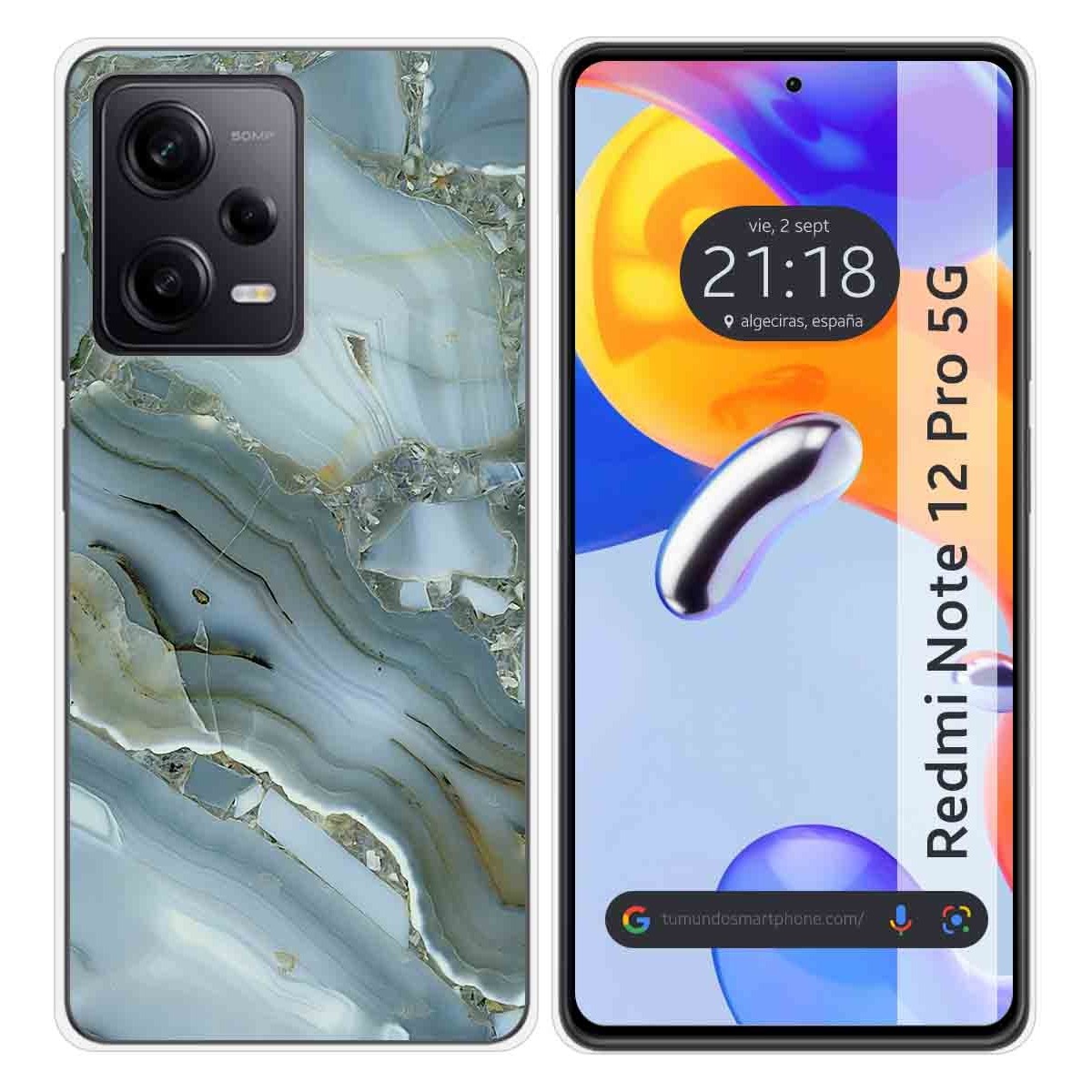 Funda Silicona compatible con Xiaomi Redmi Note 12 Pro 5G diseño Mármol 09 Dibujos