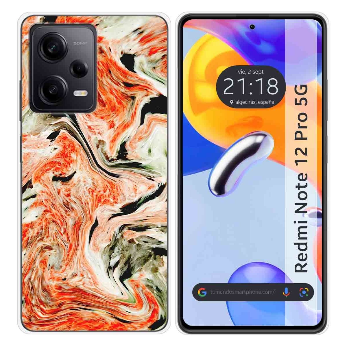 Funda Silicona compatible con Xiaomi Redmi Note 12 Pro 5G diseño Mármol 12 Dibujos