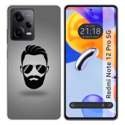 Funda Silicona compatible con Xiaomi Redmi Note 12 Pro 5G diseño Barba Dibujos