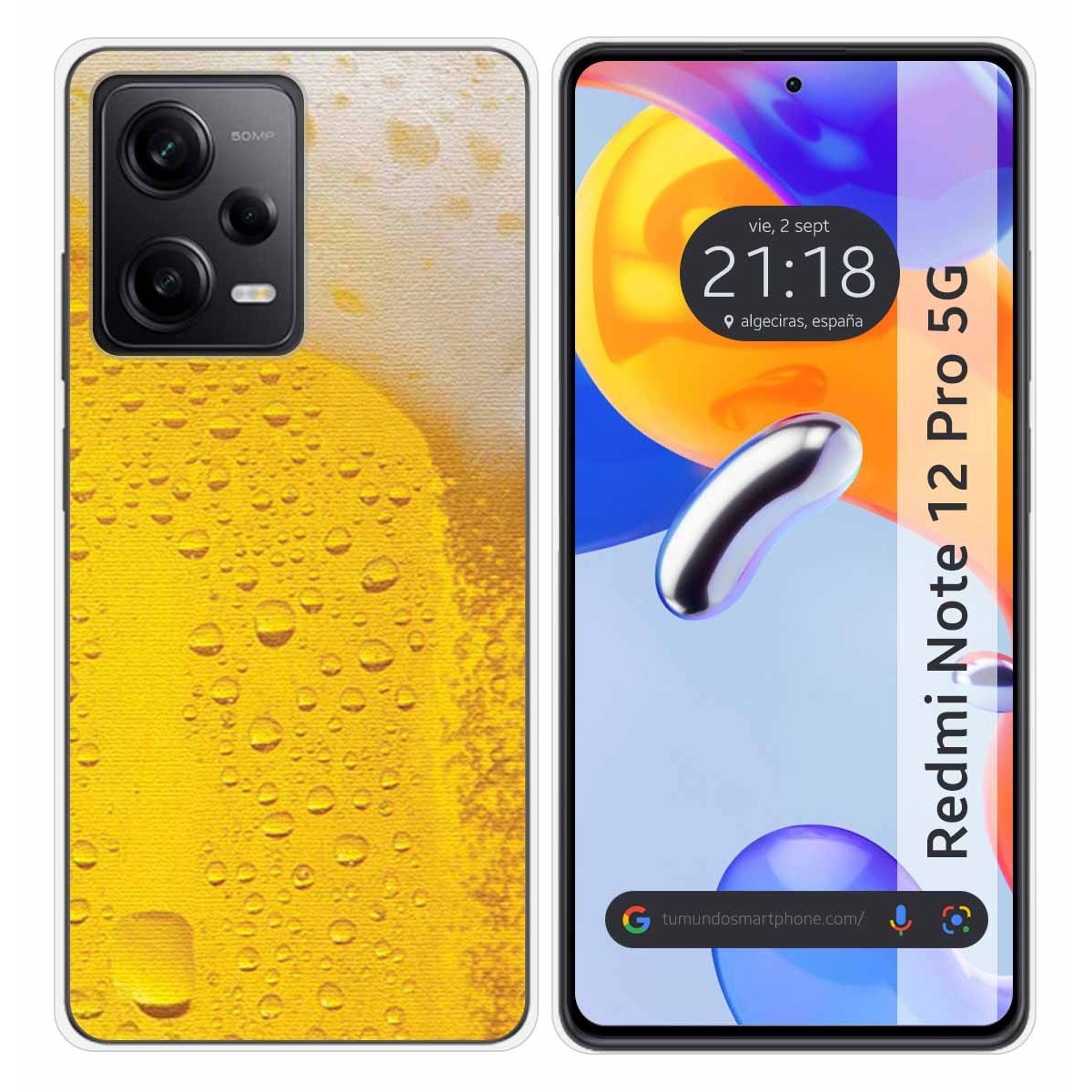Funda Silicona compatible con Xiaomi Redmi Note 12 Pro 5G diseño Cerveza Dibujos