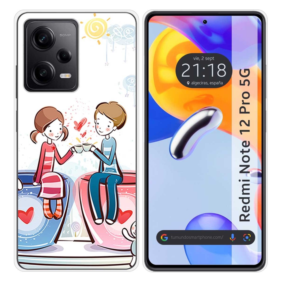 Funda Silicona compatible con Xiaomi Redmi Note 12 Pro 5G diseño Café Dibujos