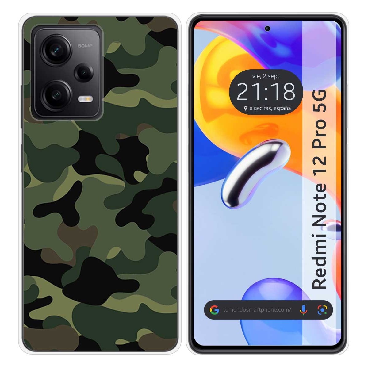 Funda Silicona compatible con Xiaomi Redmi Note 12 Pro 5G diseño Camuflaje Dibujos