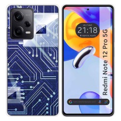 Funda Silicona compatible con Xiaomi Redmi Note 12 Pro 5G diseño Circuito Dibujos