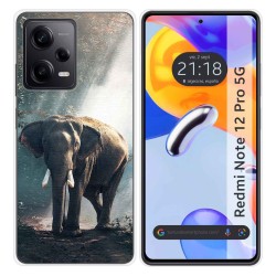 Funda Silicona compatible con Xiaomi Redmi Note 12 Pro 5G diseño Elefante Dibujos