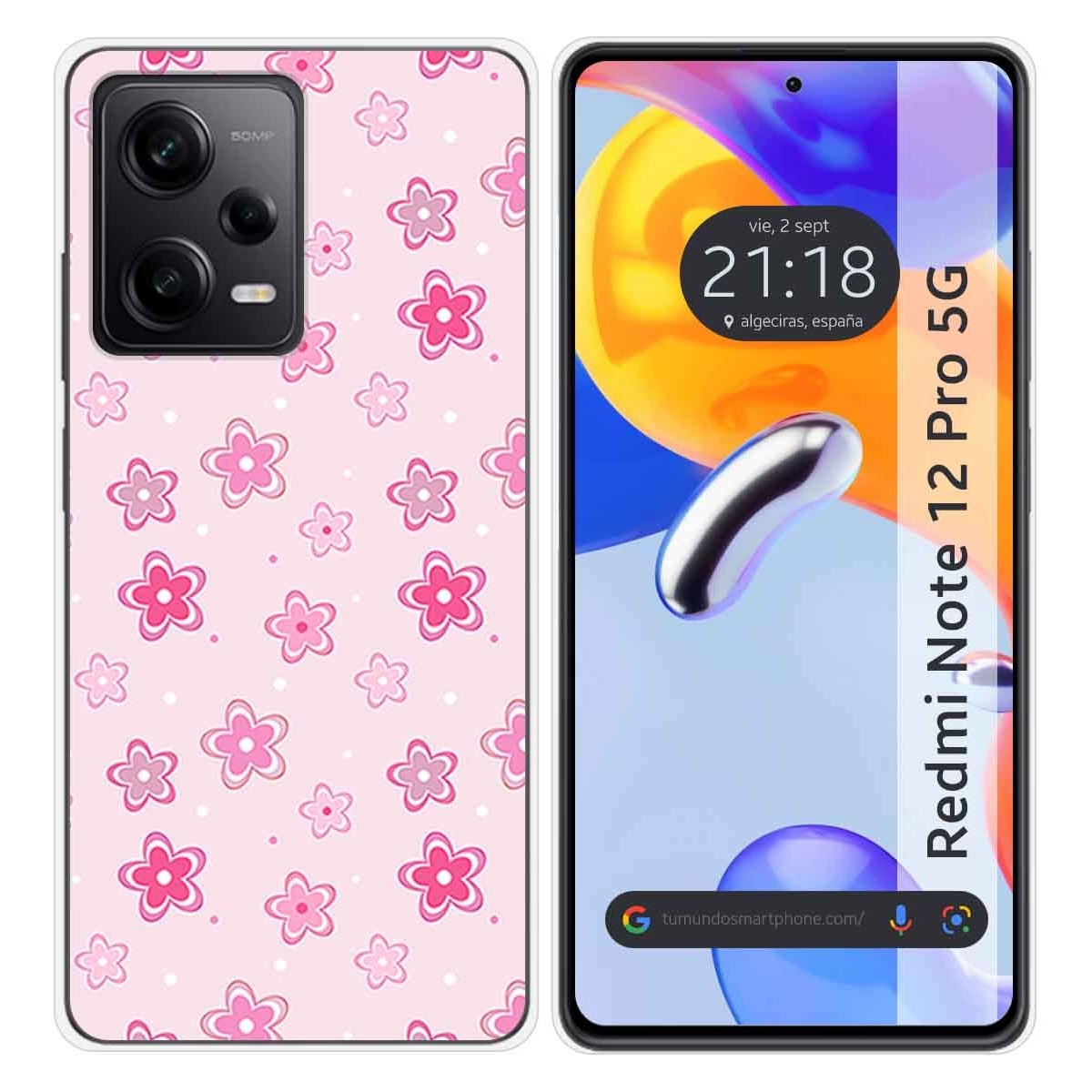 Funda Silicona compatible con Xiaomi Redmi Note 12 Pro 5G diseño Flores Dibujos