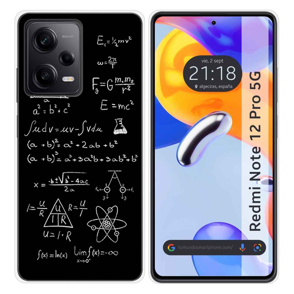 Funda Silicona compatible con Xiaomi Redmi Note 12 Pro 5G diseño Formulas Dibujos