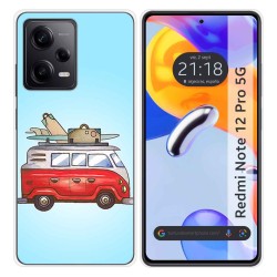 Funda Silicona compatible con Xiaomi Redmi Note 12 Pro 5G diseño Furgoneta Dibujos