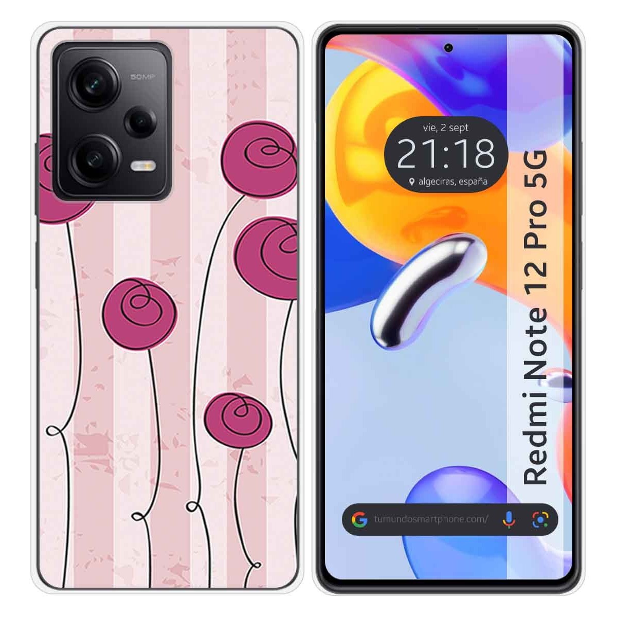 Funda Silicona compatible con Xiaomi Redmi Note 12 Pro 5G diseño Flores Vintage Dibujos