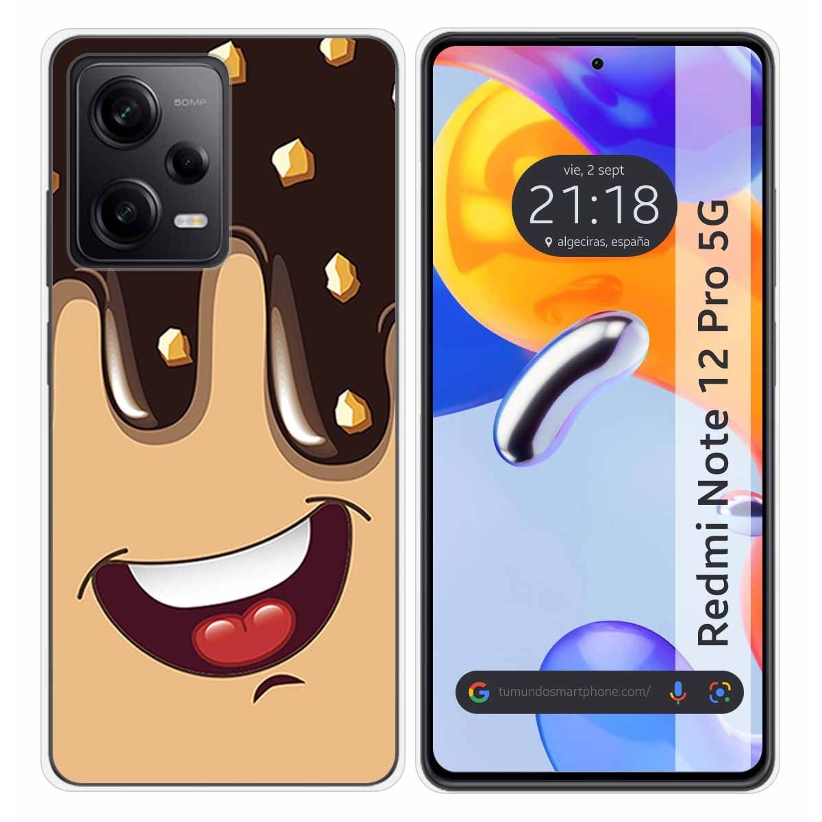 Funda Silicona compatible con Xiaomi Redmi Note 12 Pro 5G diseño Helado Chocolate Dibujos