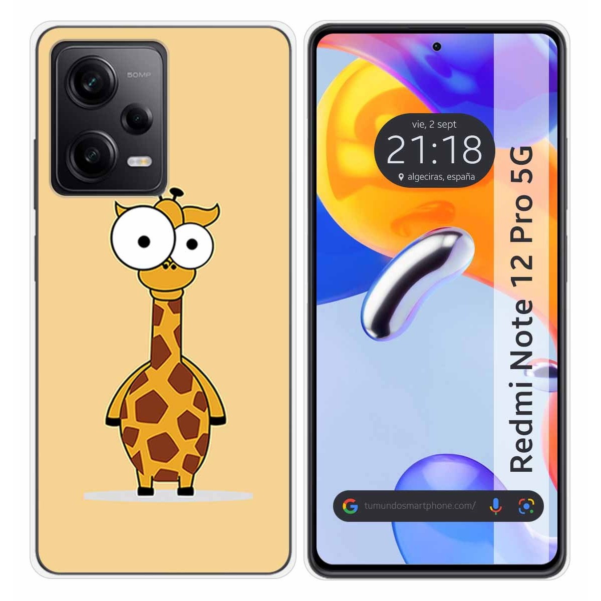 Funda Silicona compatible con Xiaomi Redmi Note 12 Pro 5G diseño Jirafa Dibujos