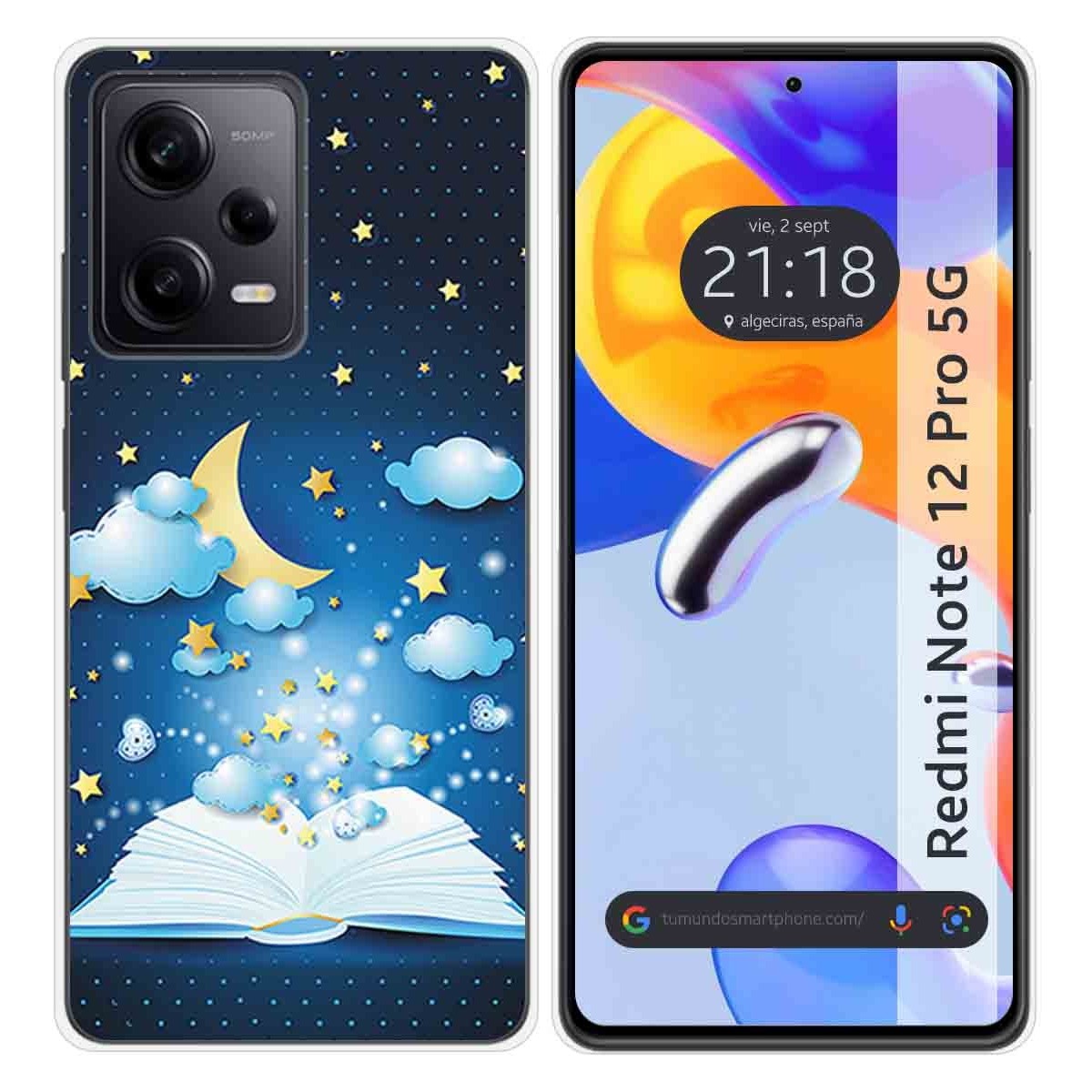Funda Silicona compatible con Xiaomi Redmi Note 12 Pro 5G diseño Libro Cuentos Dibujos