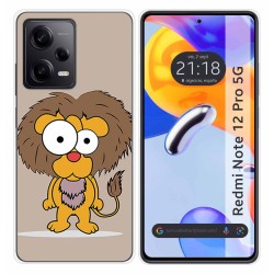 Funda Silicona compatible con Xiaomi Redmi Note 12 Pro 5G diseño Leon Dibujos