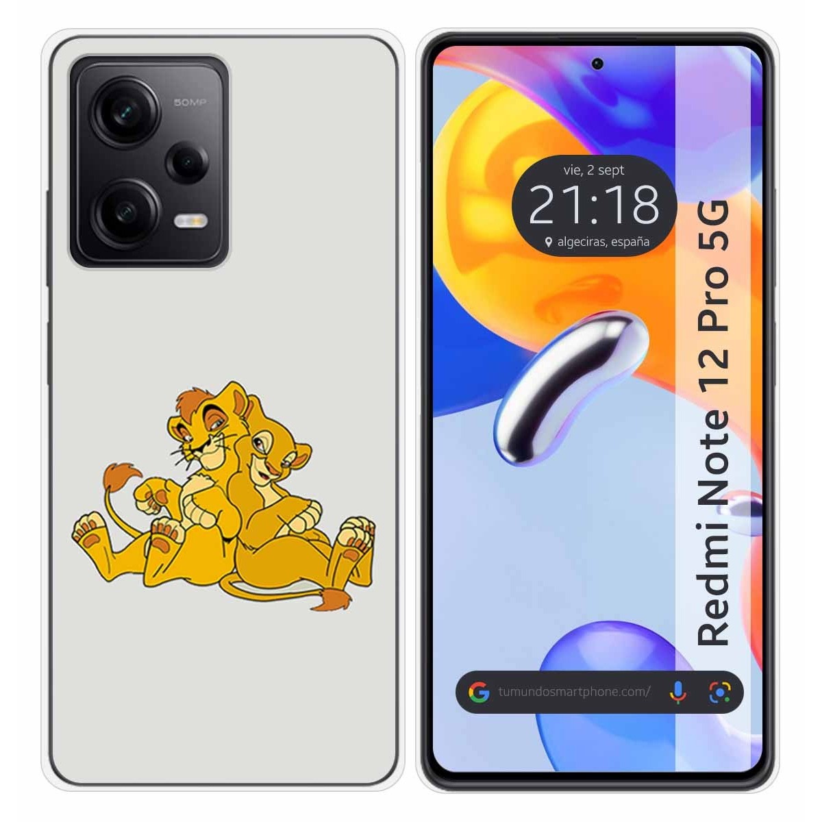 Funda Silicona compatible con Xiaomi Redmi Note 12 Pro 5G diseño Leones Dibujos