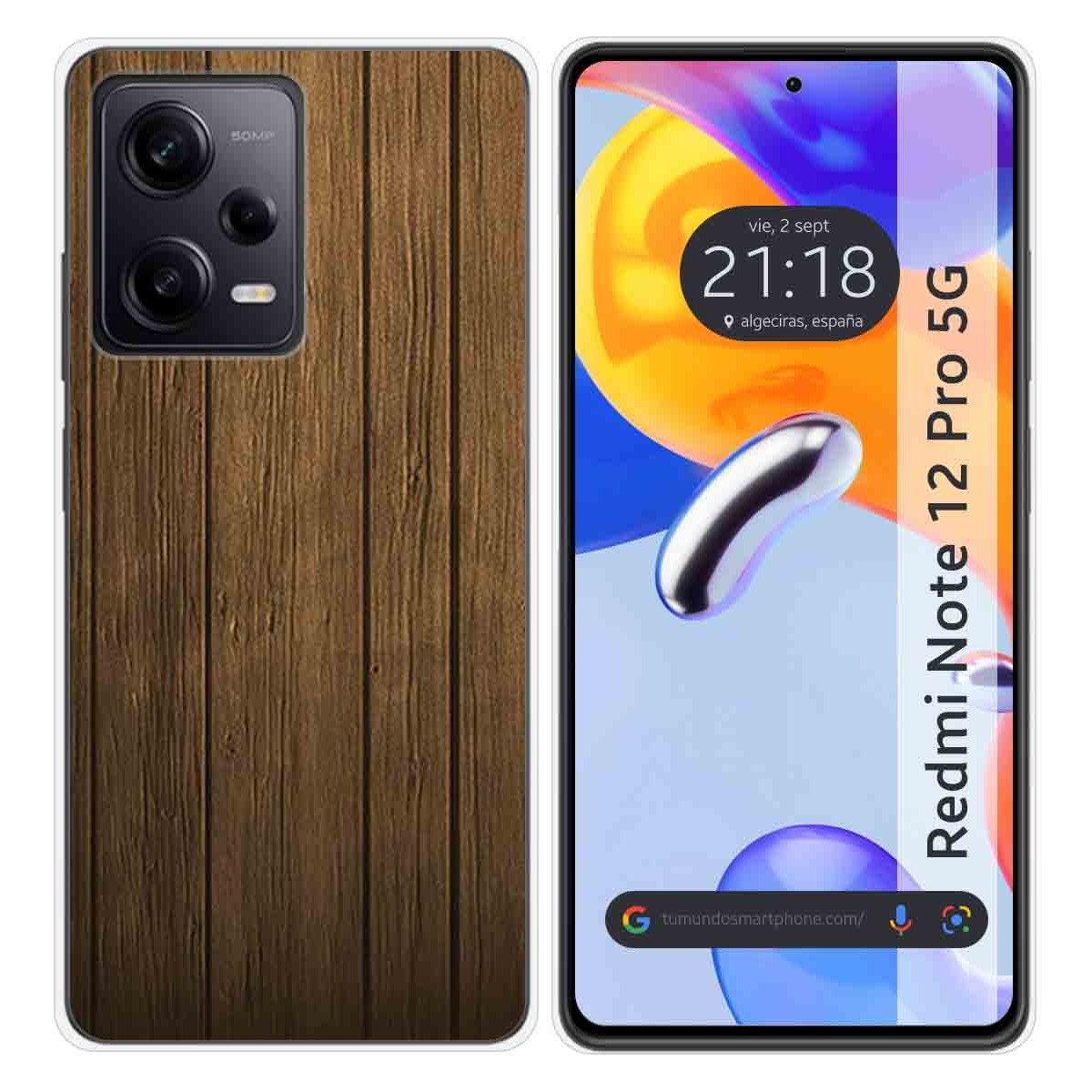 Funda Silicona compatible con Xiaomi Redmi Note 12 Pro 5G diseño Madera Dibujos