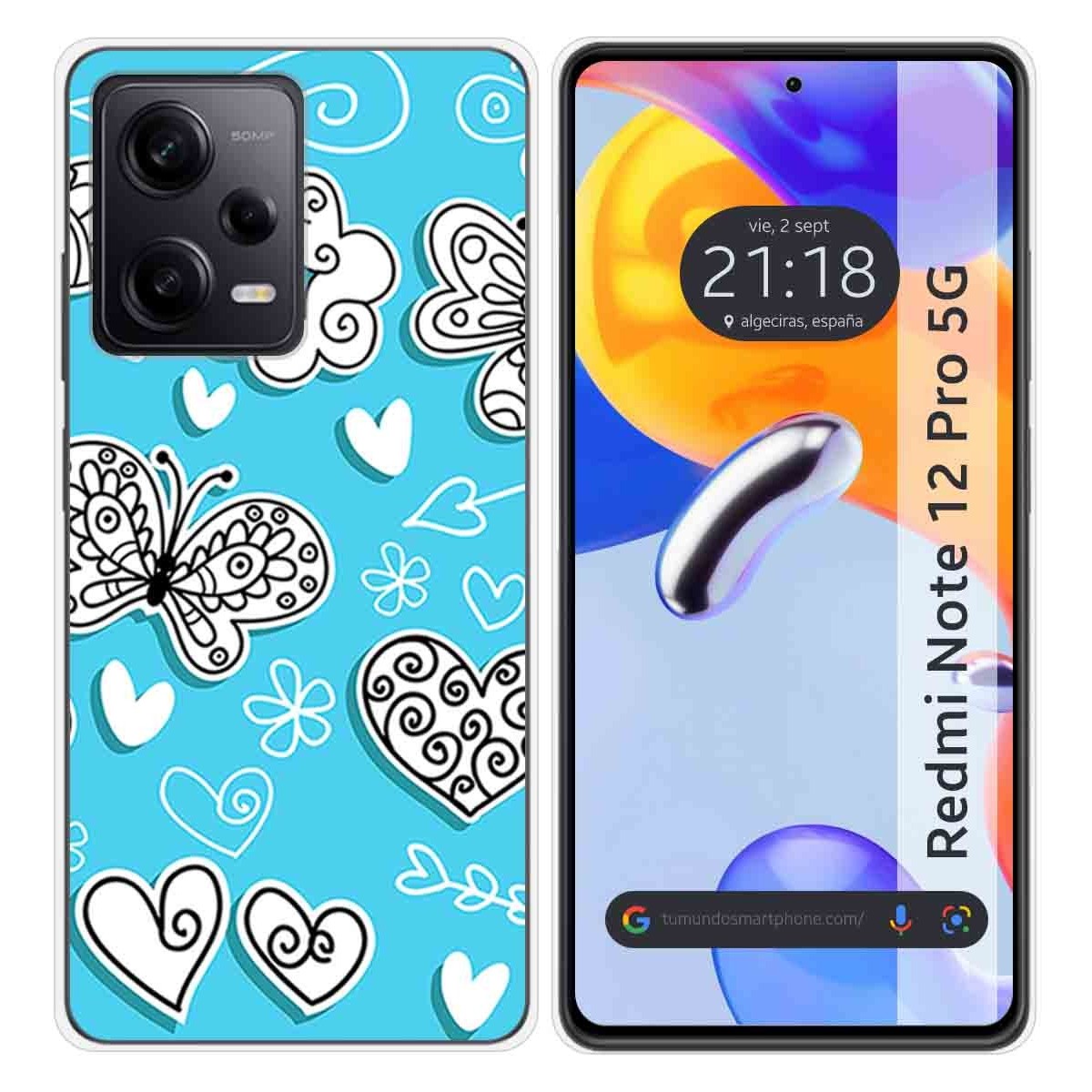 Funda Silicona compatible con Xiaomi Redmi Note 12 Pro 5G diseño Mariposas Dibujos