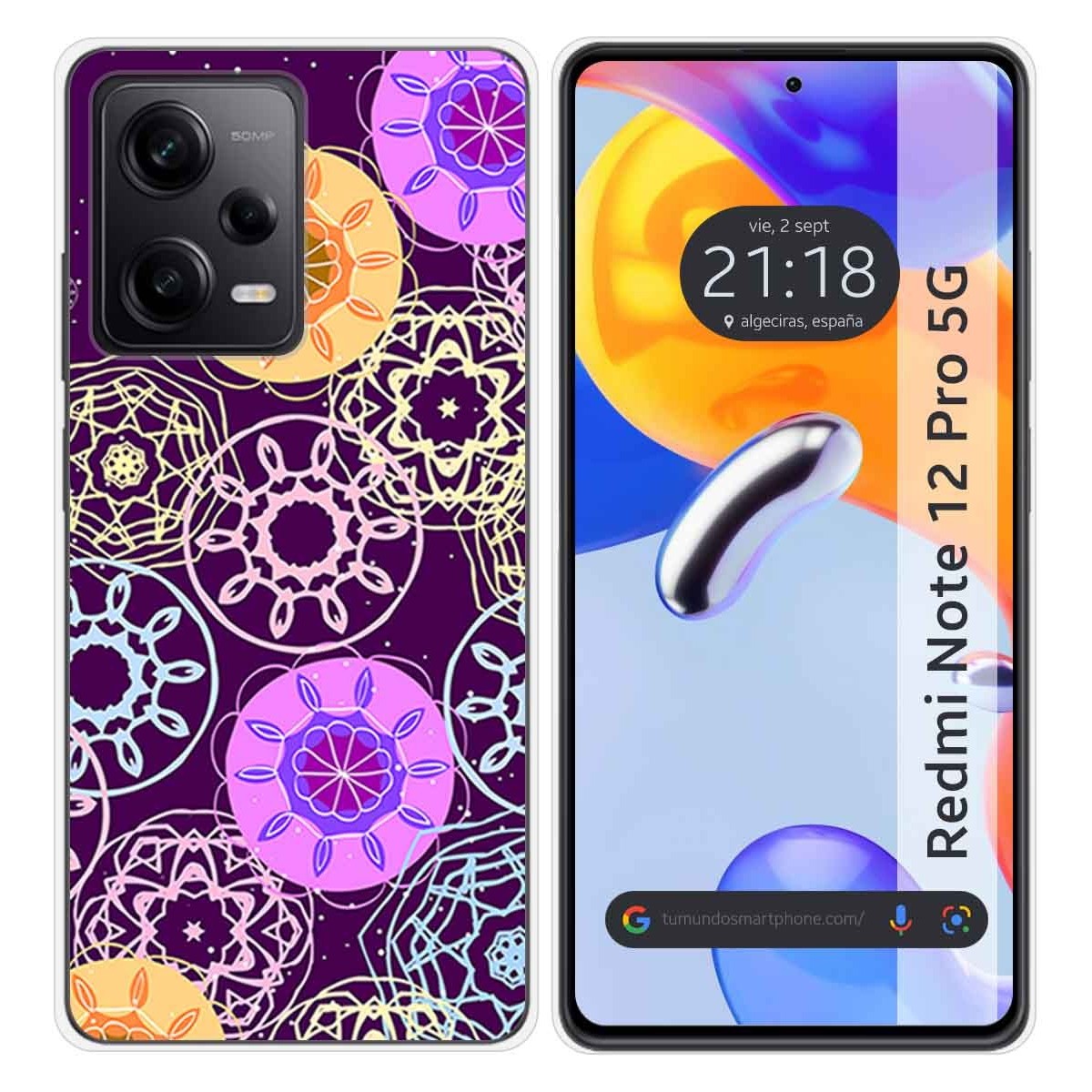 Funda Silicona compatible con Xiaomi Redmi Note 12 Pro 5G diseño Radial Dibujos