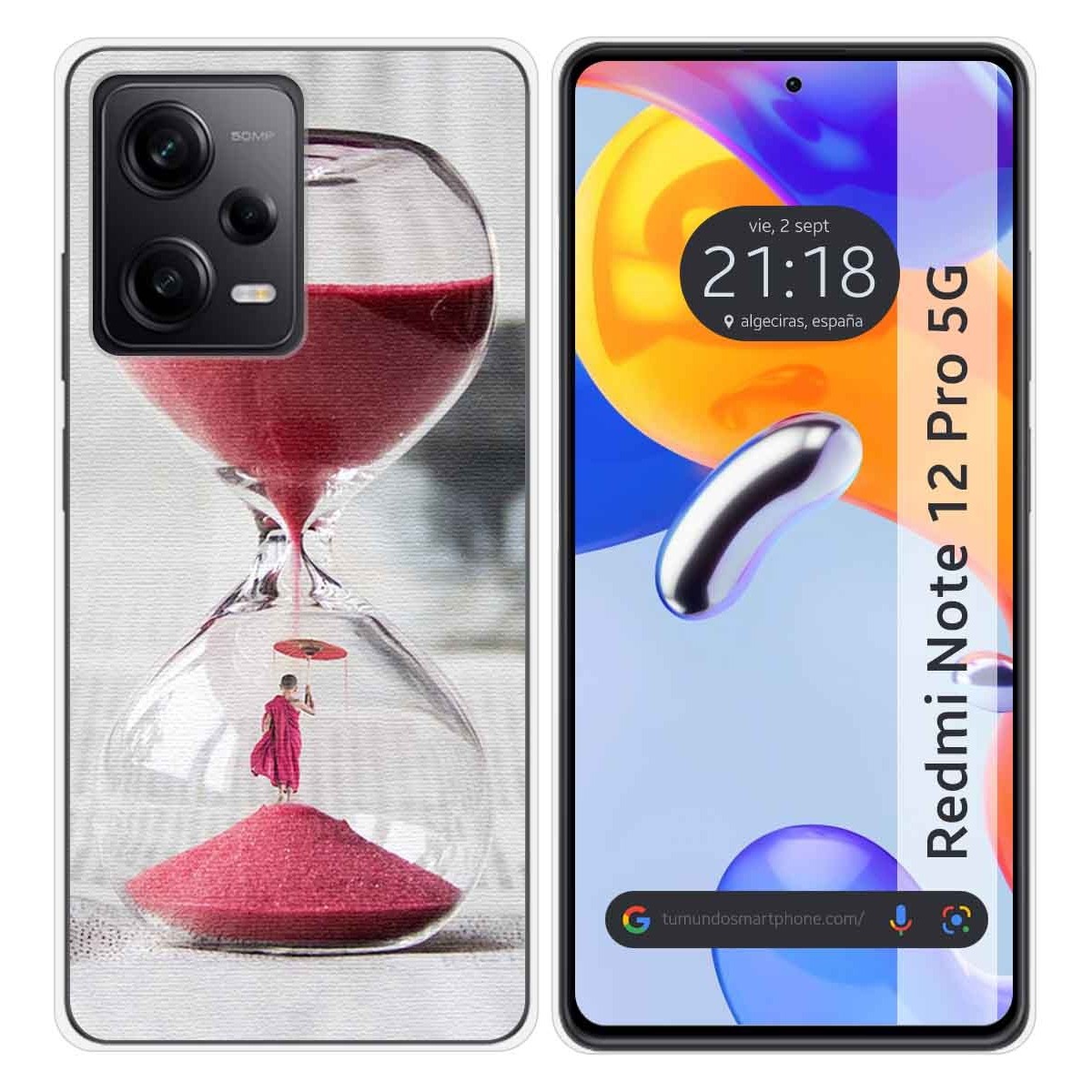 Funda Silicona compatible con Xiaomi Redmi Note 12 Pro 5G diseño Reloj Dibujos