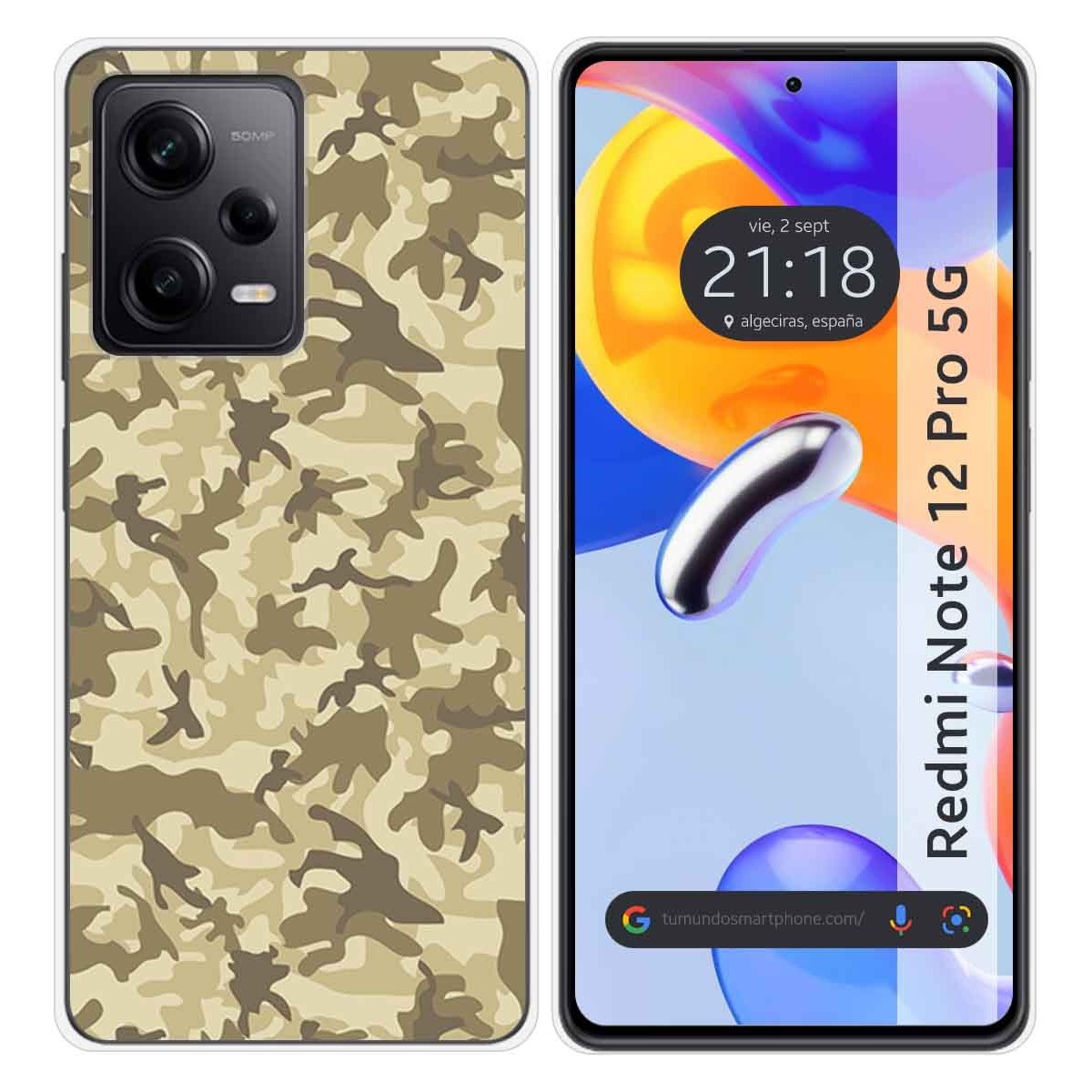 Funda Silicona compatible con Xiaomi Redmi Note 12 Pro 5G diseño Sand Camuflaje Dibujos