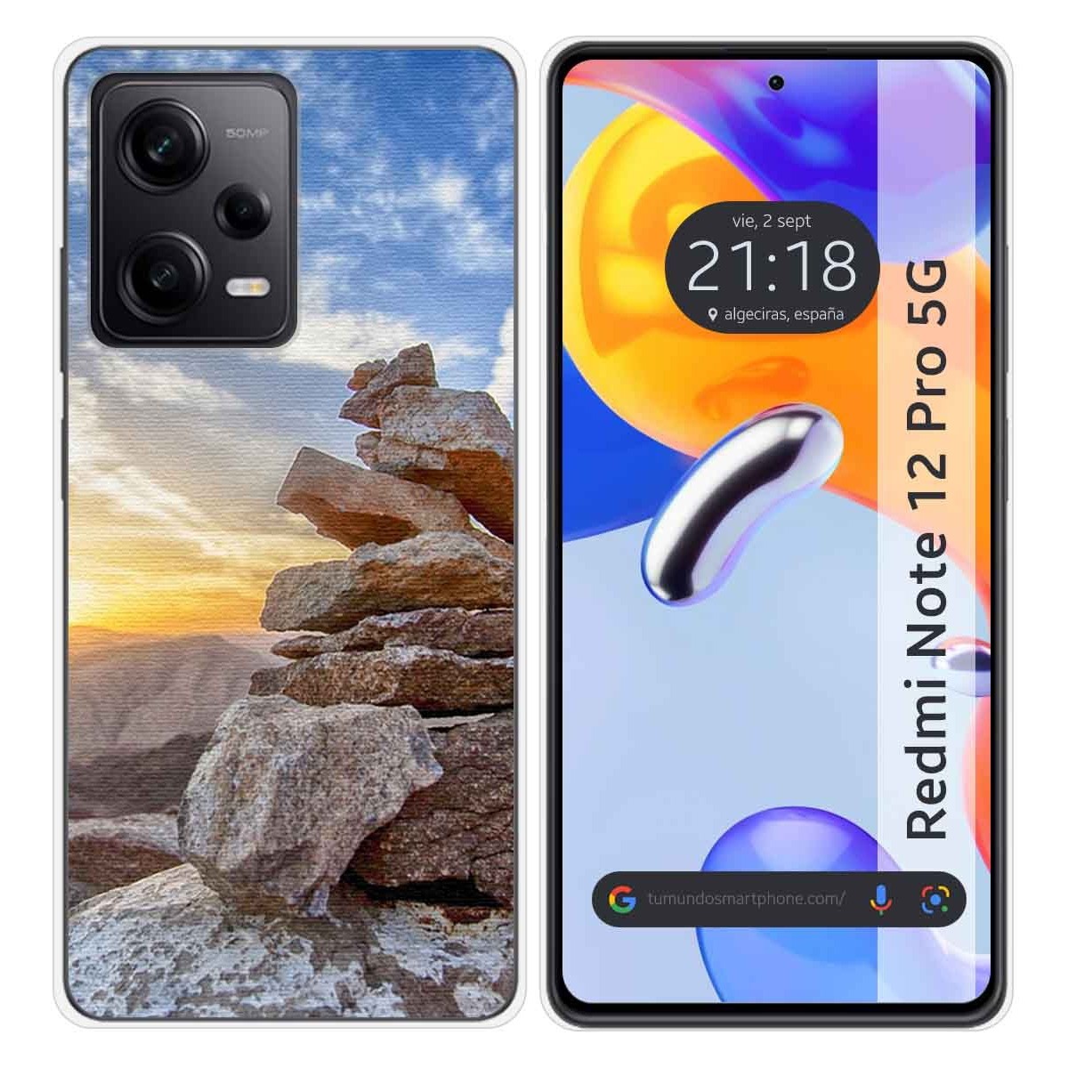 Funda Silicona compatible con Xiaomi Redmi Note 12 Pro 5G diseño Sunset Dibujos