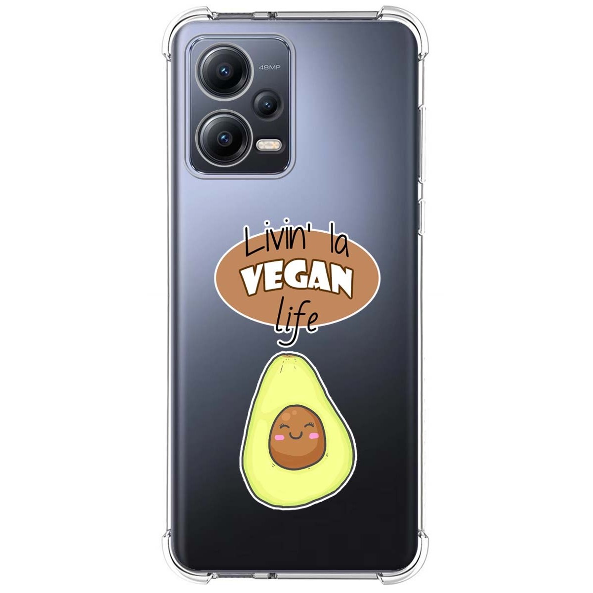 Funda Silicona Antigolpes compatible con Xiaomi Redmi Note 12 5G diseño Vegan Life Dibujos