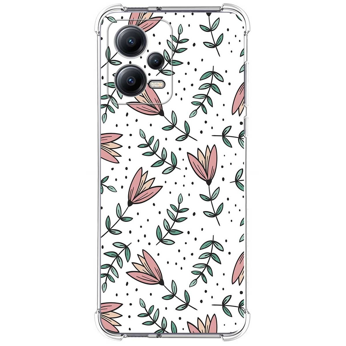Funda Silicona Antigolpes compatible con Xiaomi Redmi Note 12 5G diseño Flores 01 Dibujos