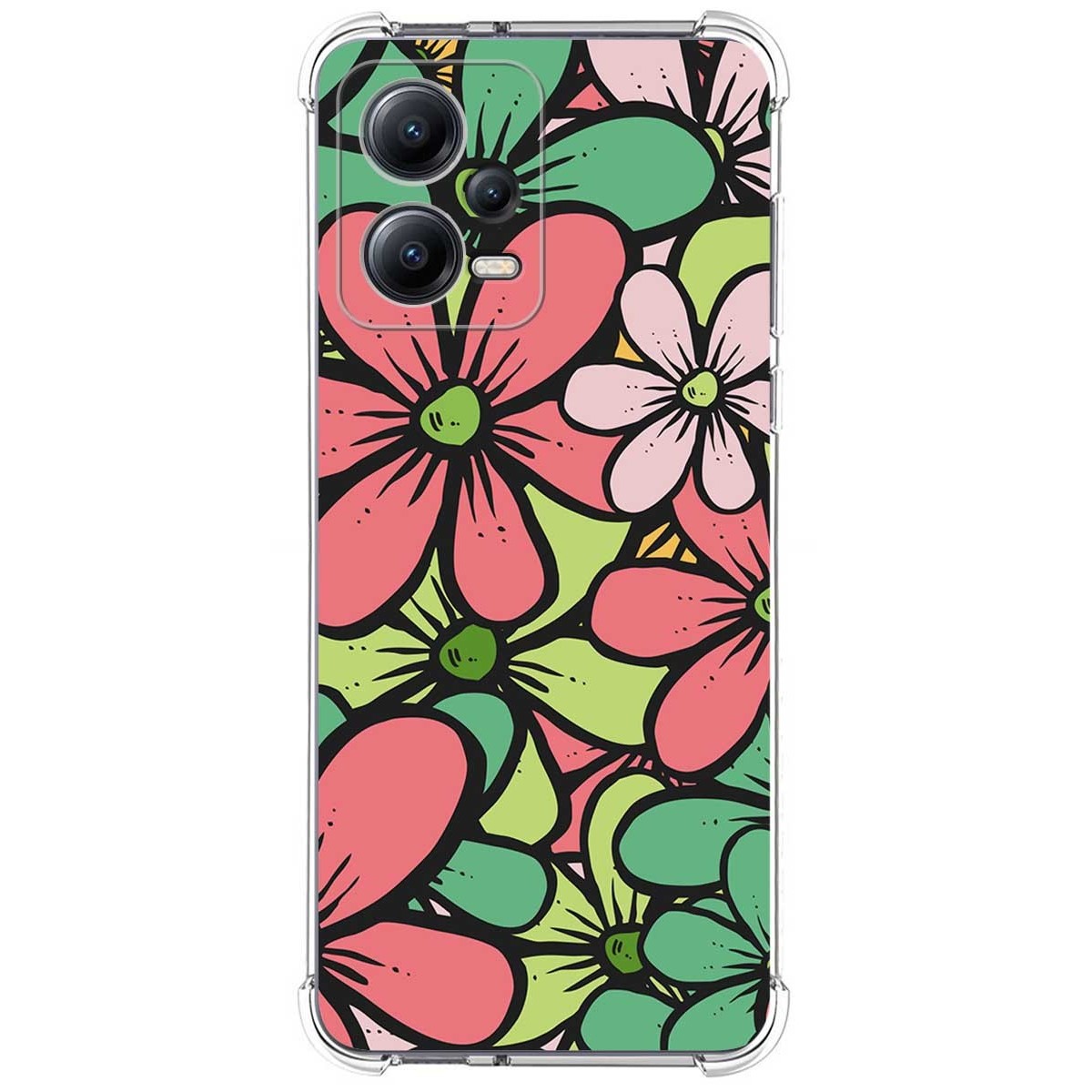 Funda Silicona Antigolpes compatible con Xiaomi Redmi Note 12 5G diseño Flores 02 Dibujos