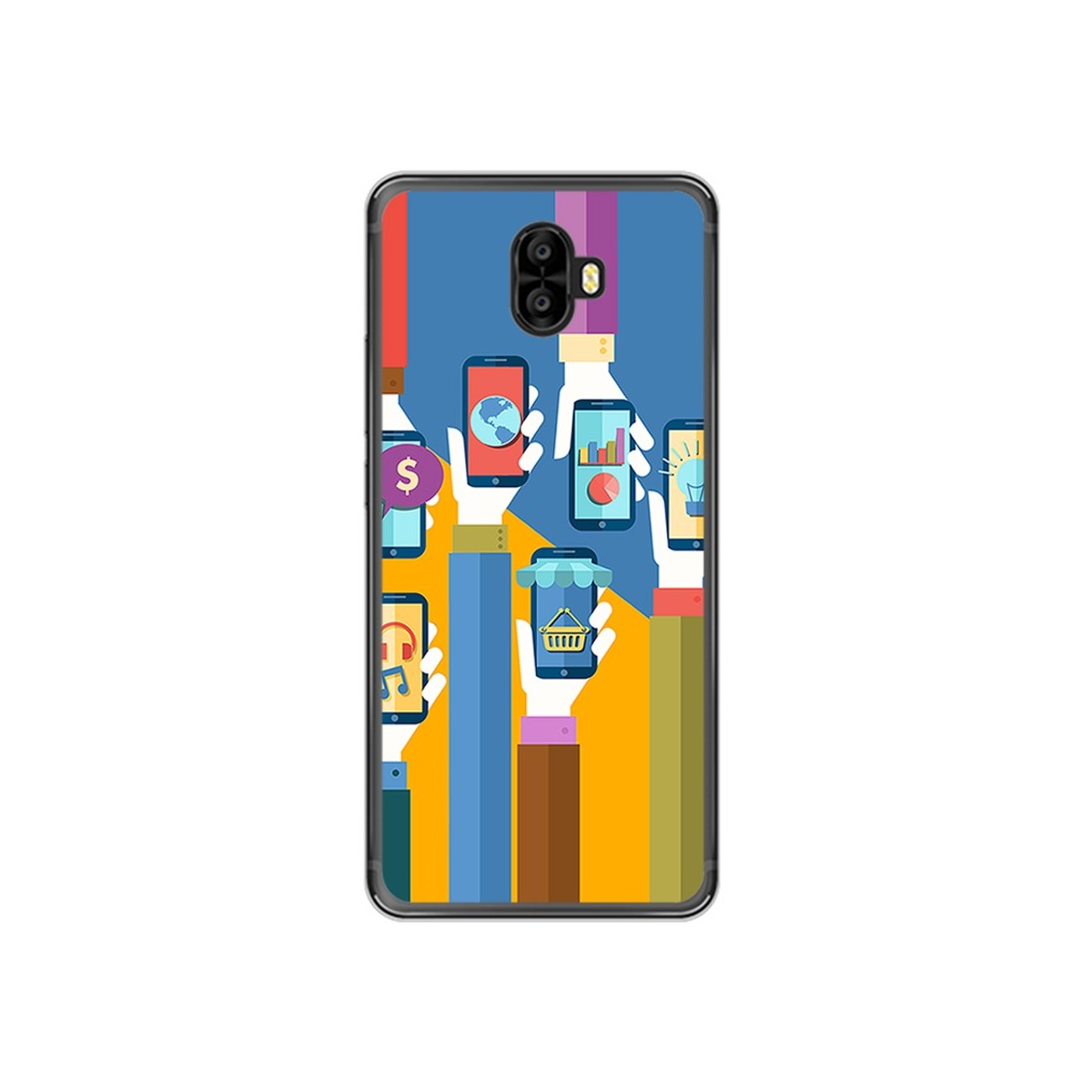 Funda Gel Tpu para Oukitel K8000 Diseño Apps Dibujos