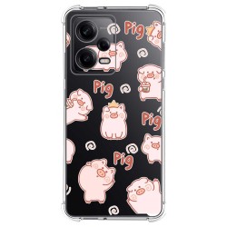 Funda Silicona Antigolpes compatible con Xiaomi Redmi Note 12 Pro 5G diseño Cerdos Dibujos
