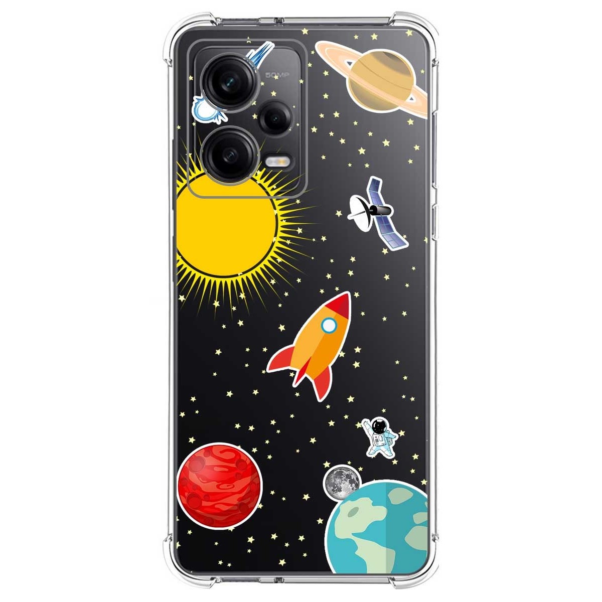 Funda Silicona Antigolpes compatible con Xiaomi Redmi Note 12 Pro 5G diseño Espacio Dibujos