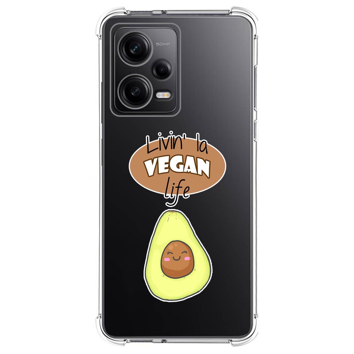 Funda Silicona Antigolpes compatible con Xiaomi Redmi Note 12 Pro 5G diseño Vegan Life Dibujos