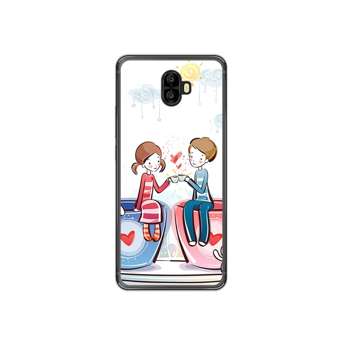 Funda Gel Tpu para Oukitel K8000 Diseño Cafe Dibujos