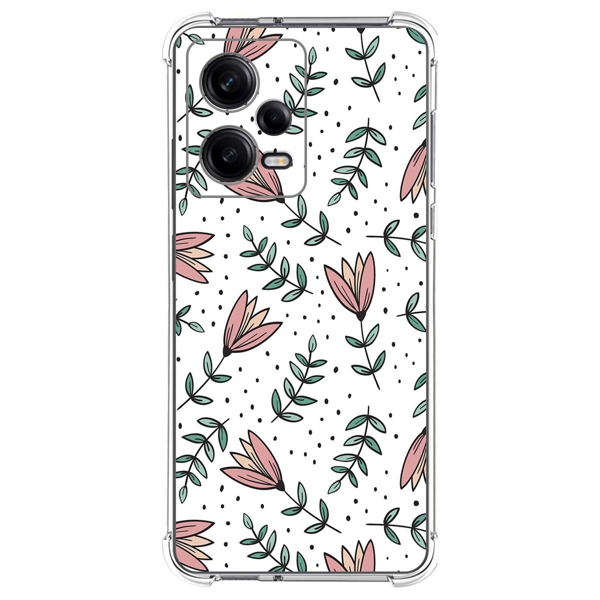 Funda Silicona Antigolpes compatible con Xiaomi Redmi Note 12 Pro 5G diseño Flores 01 Dibujos