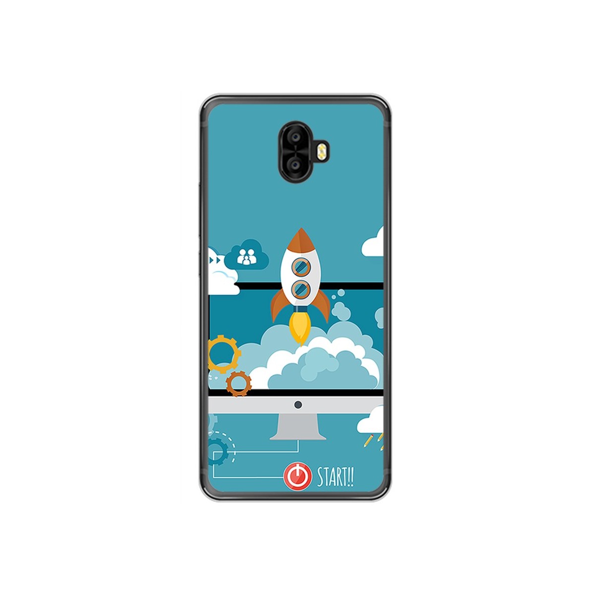 Funda Gel Tpu para Oukitel K8000 Diseño Cohete Dibujos