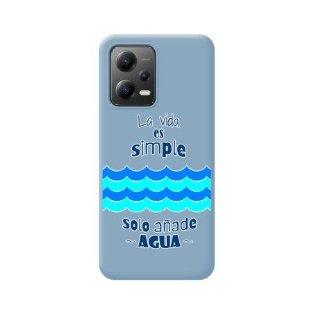 Funda Silicona Líquida Azul compatible con Xiaomi Redmi Note 12 5G diseño Agua Dibujos