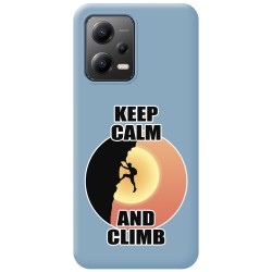 Funda Silicona Líquida Azul compatible con Xiaomi Redmi Note 12 5G diseño Hombre Escalada Dibujos