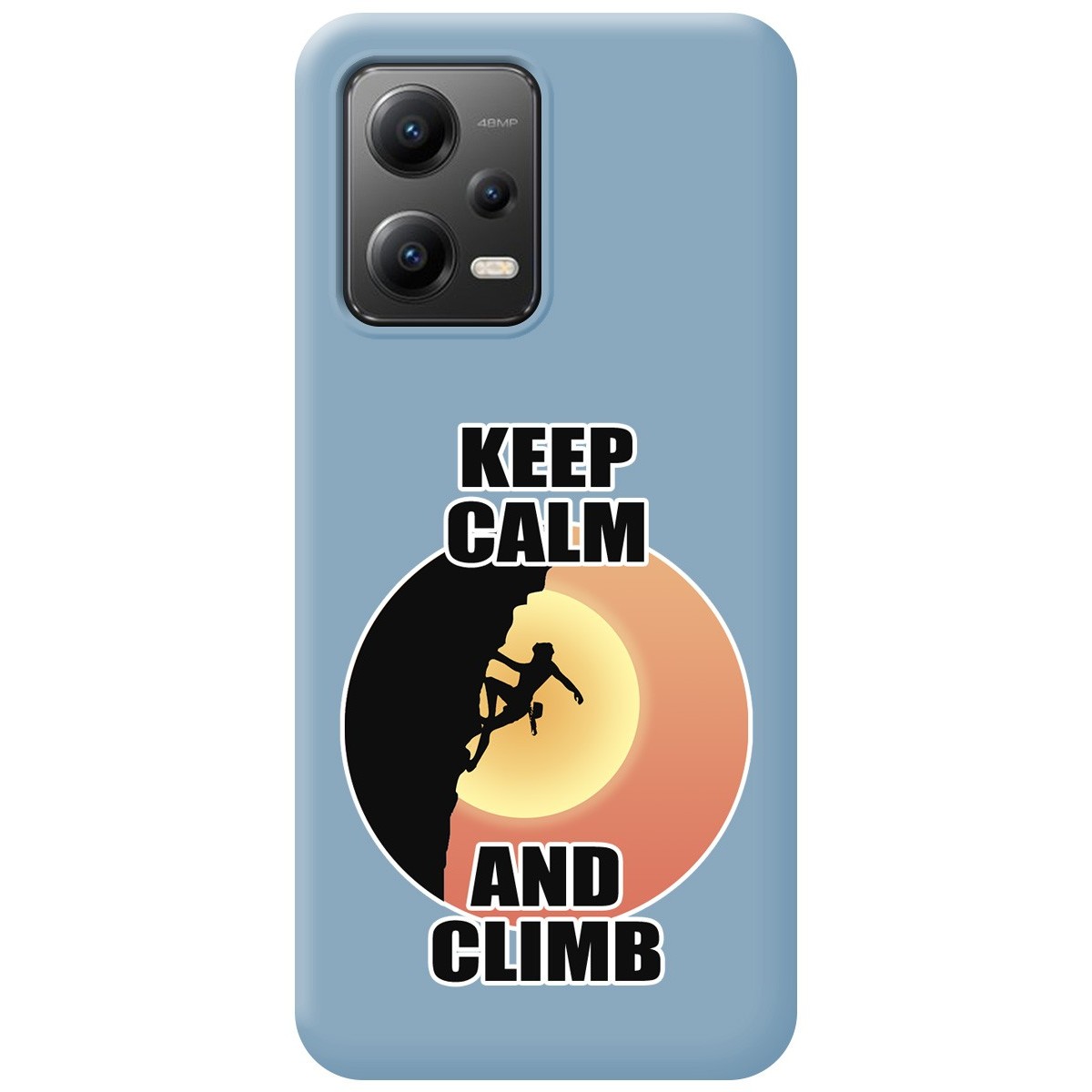 Funda Silicona Líquida Azul compatible con Xiaomi Redmi Note 12 5G diseño Mujer Escalada Dibujos