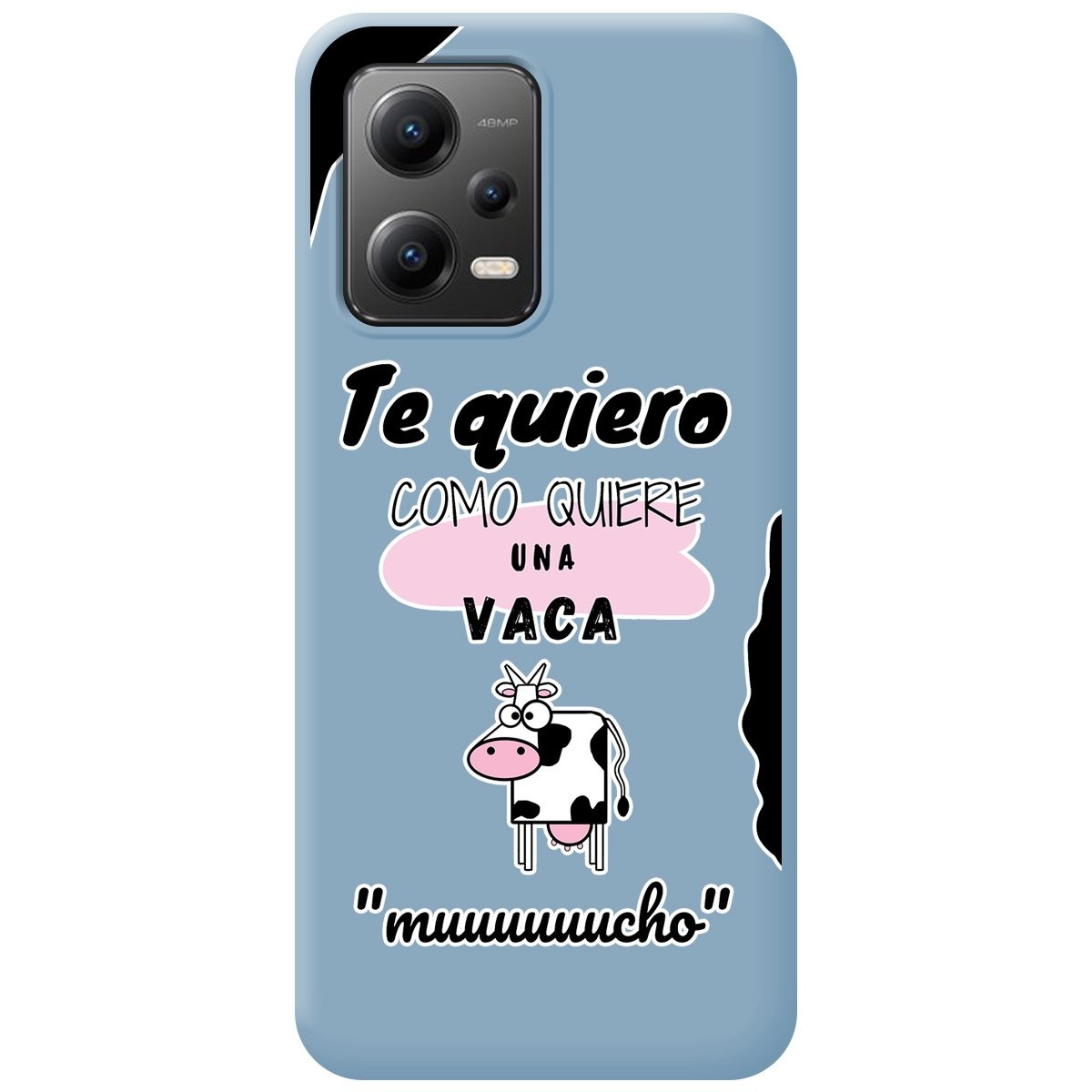 Funda Silicona Líquida Azul compatible con Xiaomi Redmi Note 12 5G diseño Vaca Dibujos