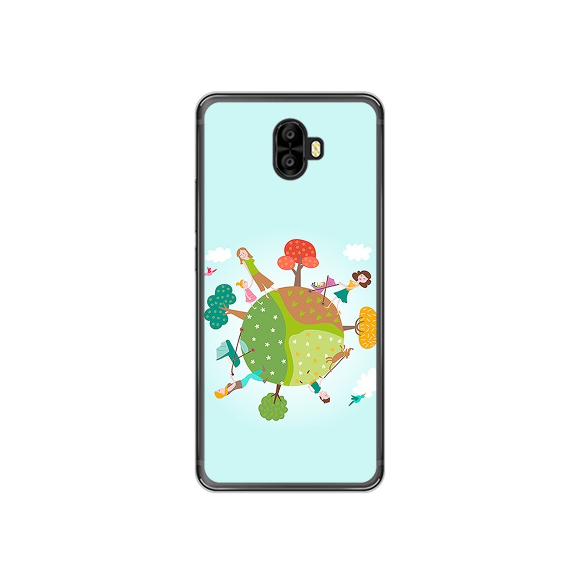 Funda Gel Tpu para Oukitel K8000 Diseño Familia Dibujos