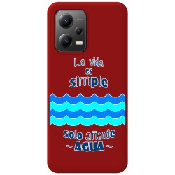 Funda Silicona Líquida Roja compatible con Xiaomi Redmi Note 12 5G diseño Agua Dibujos