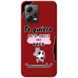 Funda Silicona Líquida Roja compatible con Xiaomi Redmi Note 12 5G diseño Vaca Dibujos