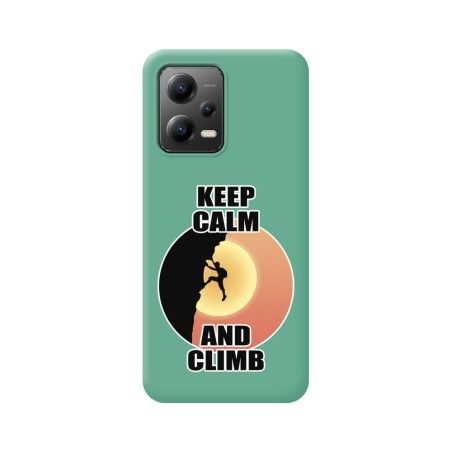 Funda Silicona Líquida Verde compatible con Xiaomi Redmi Note 12 5G diseño Hombre Escalada Dibujos