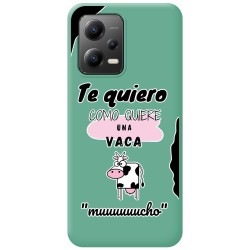 Funda Silicona Líquida Verde compatible con Xiaomi Redmi Note 12 5G diseño Vaca Dibujos
